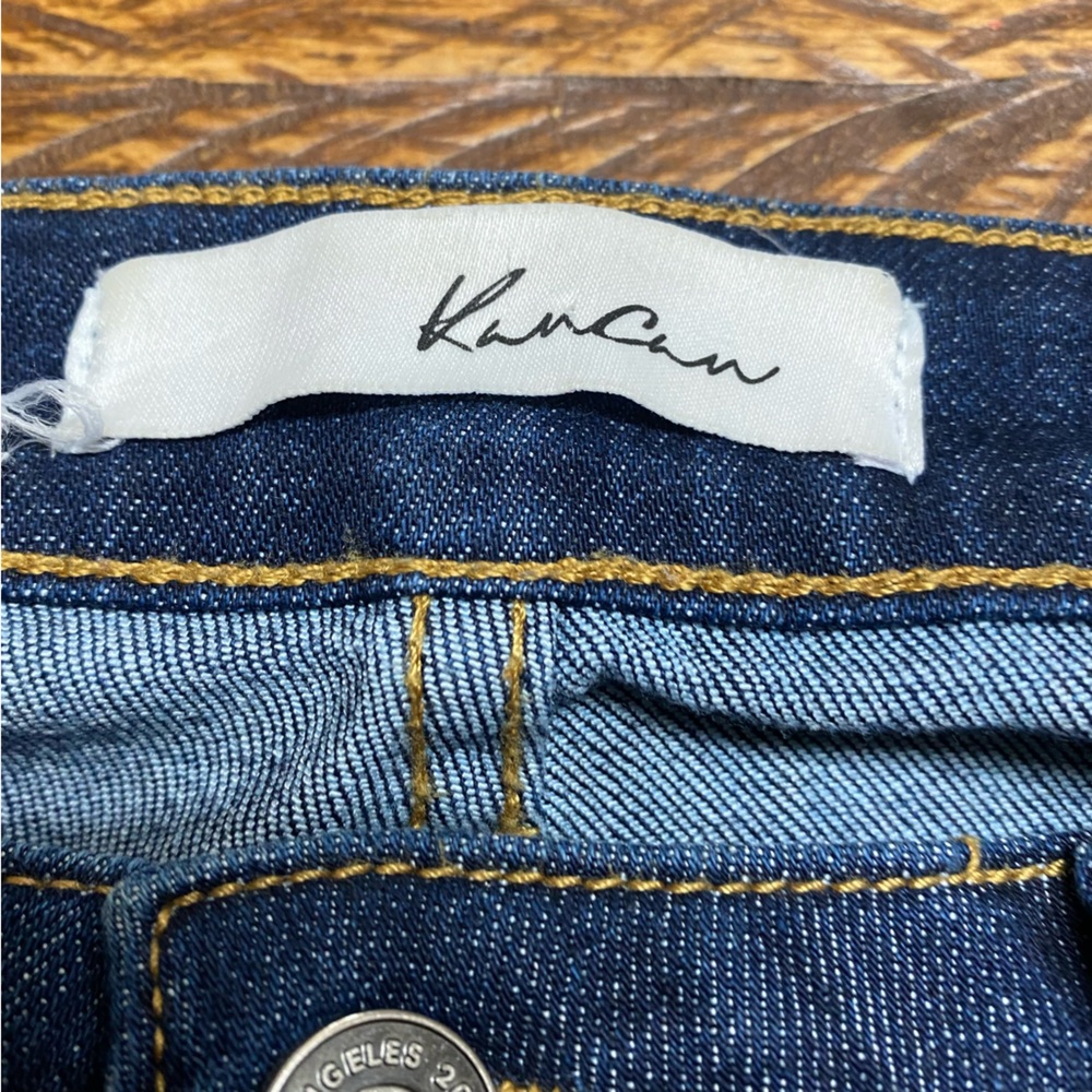 Kancan Womens Size 5/26” Flare Leg Mid Rise Dark Wash Cotton Blend Denim Jeans - Picture 15 of 16